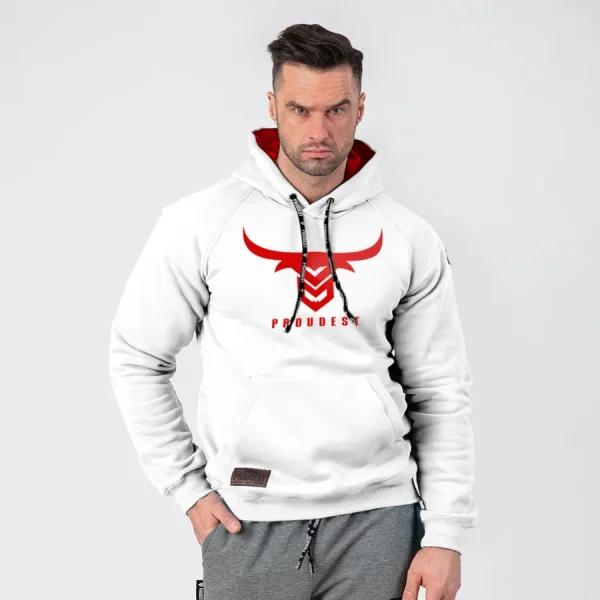 BLUZA KANGURKA BULL WHITE-Proudest Online