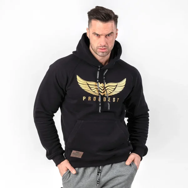 BLUZA KANGURKA WINGS BLACK-Proudest Hot