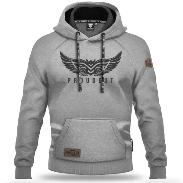 BLUZA KANGURKA WINGS GRAY MELANGE-Proudest Online