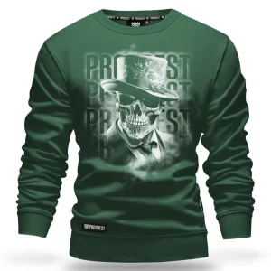 Bluza klasyczna Gentleman Skull Dark Green-Proudest Hot