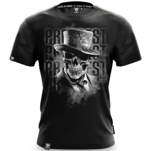 Koszulka bawełniana Gentleman Skull Black-Proudest New