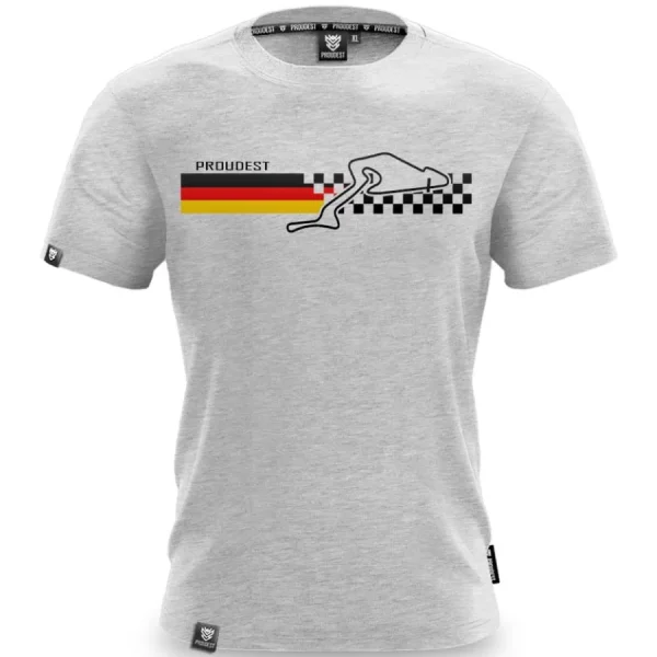 Koszulka bawełniana German GP gray melange-Proudest Discount