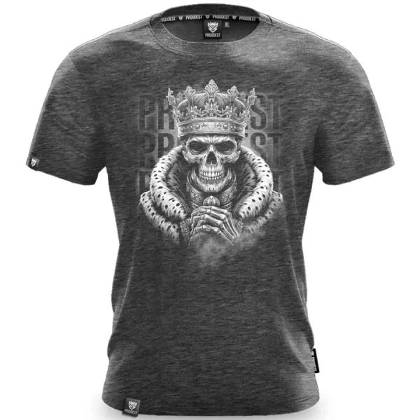 Koszulka bawełniana King Skull Graphite Melange-Proudest Discount