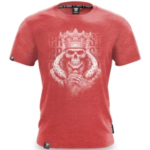 Koszulka bawełniana King Skull Red Melange-Proudest Sale