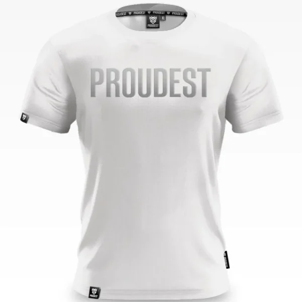 Koszulka bawełniana Logo White-Proudest Discount