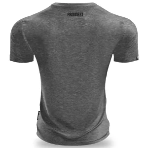 Koszulka bawełniana Slim Dark Gray Logo-Proudest Outlet