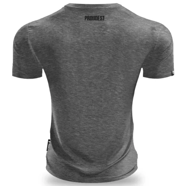 Koszulka bawełniana Slim Dark Gray Logo-Proudest Outlet