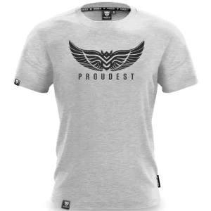 Koszulka bawełniana Wings Gray Melange-Proudest Clearance