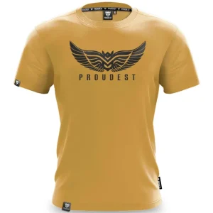 Koszulka bawełniana Wings Mustard-Proudest Discount