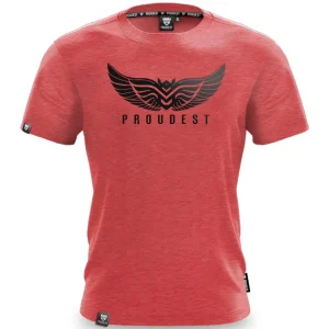 Koszulka bawełniana Wings Red Melange-Proudest Sale