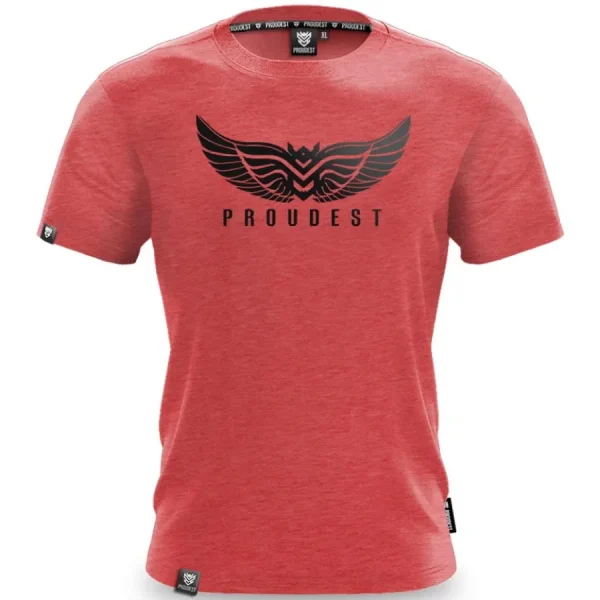 Koszulka bawełniana Wings Red Melange-Proudest Sale