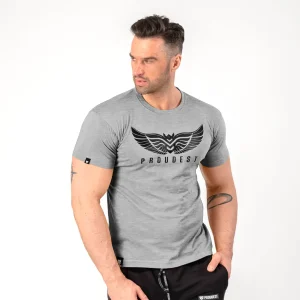 Koszulka bawełniana Wings Gray Melange-Proudest Clearance