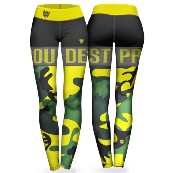 Legginsy damskie Yellow Camo Cool-Proudest Fashion