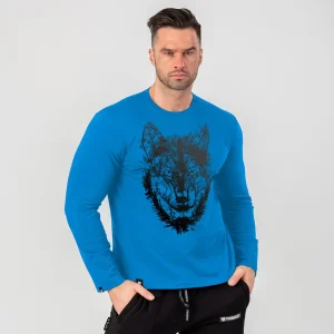 Longsleeve DEEP FOREST WOLF blue-Proudest Clearance