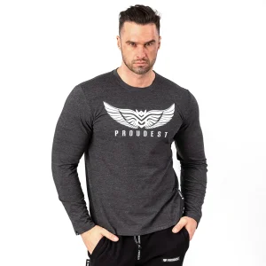 Longsleeve Wings Dark Gray Melange-Proudest New