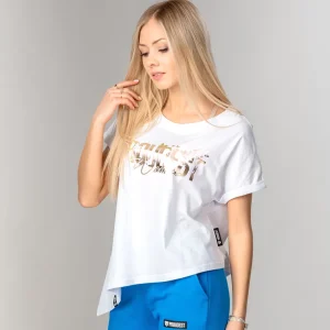 T-shirt damski oversize Butterfly White Gold-Proudest Hot